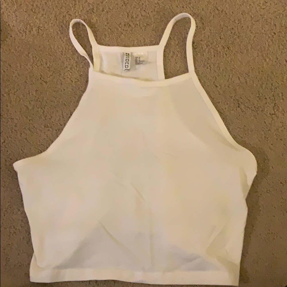White cropped tank